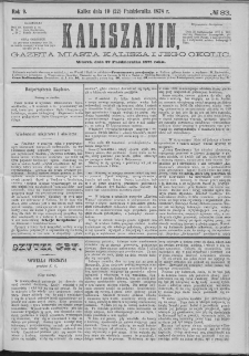 Kaliszanin : gazeta miasta Kalisza i jego okolic