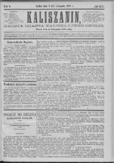 Kaliszanin : gazeta miasta Kalisza i jego okolic