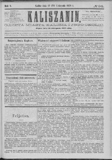 Kaliszanin : gazeta miasta Kalisza i jego okolic