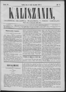 Kaliszanin : gazeta miasta Kalisza i jego okolic