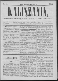 Kaliszanin : gazeta miasta Kalisza i jego okolic