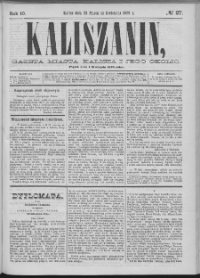 Kaliszanin : gazeta miasta Kalisza i jego okolic