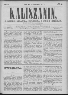 Kaliszanin : gazeta miasta Kalisza i jego okolic