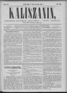 Kaliszanin : gazeta miasta Kalisza i jego okolic