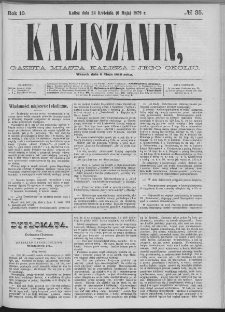 Kaliszanin : gazeta miasta Kalisza i jego okolic