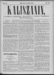 Kaliszanin : gazeta miasta Kalisza i jego okolic