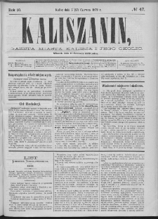 Kaliszanin : gazeta miasta Kalisza i jego okolic