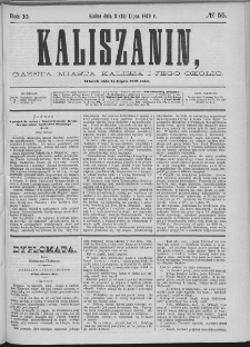 Kaliszanin : gazeta miasta Kalisza i jego okolic