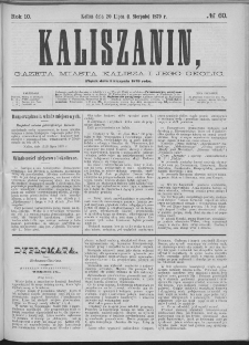 Kaliszanin : gazeta miasta Kalisza i jego okolic