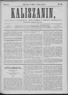 Kaliszanin : gazeta miasta Kalisza i jego okolic