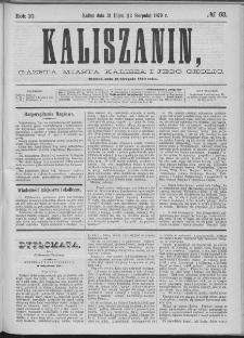 Kaliszanin : gazeta miasta Kalisza i jego okolic