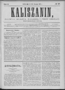 Kaliszanin : gazeta miasta Kalisza i jego okolic