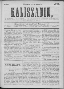 Kaliszanin : gazeta miasta Kalisza i jego okolic