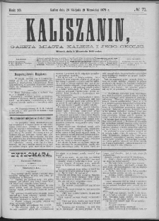 Kaliszanin : gazeta miasta Kalisza i jego okolic