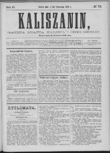 Kaliszanin : gazeta miasta Kalisza i jego okolic