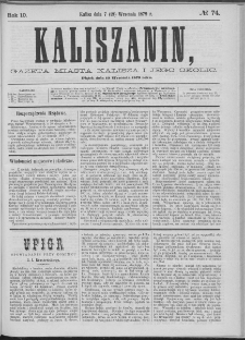 Kaliszanin : gazeta miasta Kalisza i jego okolic