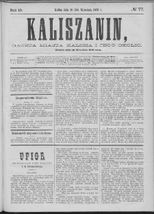 Kaliszanin : gazeta miasta Kalisza i jego okolic