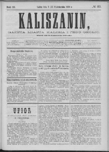 Kaliszanin : gazeta miasta Kalisza i jego okolic