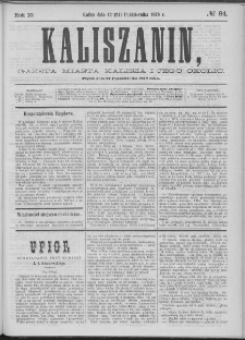 Kaliszanin : gazeta miasta Kalisza i jego okolic