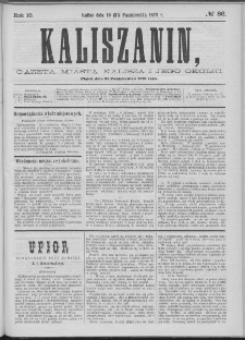 Kaliszanin : gazeta miasta Kalisza i jego okolic
