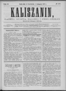 Kaliszanin : gazeta miasta Kalisza i jego okolic
