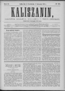 Kaliszanin : gazeta miasta Kalisza i jego okolic