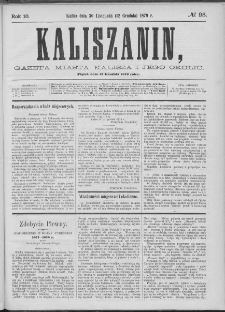 Kaliszanin : gazeta miasta Kalisza i jego okolic