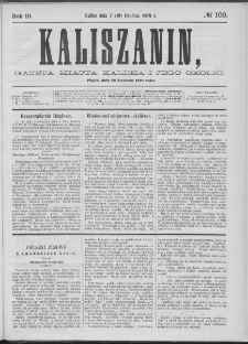 Kaliszanin : gazeta miasta Kalisza i jego okolic
