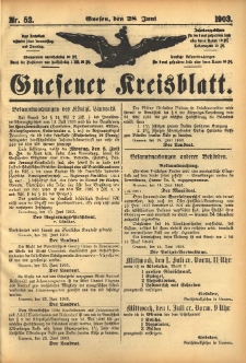 Gnesener Kreisblatt 1903.06.28 Nr52