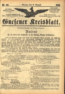 Gnesener Kreisblatt 1903.08.09 Nr64