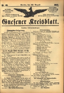Gnesener Kreisblatt 1903.08.13 Nr65