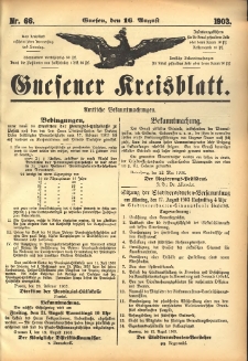 Gnesener Kreisblatt 1903.08.16 Nr66