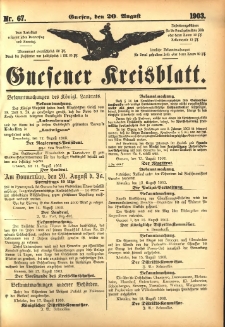 Gnesener Kreisblatt 1903.08.20 Nr67