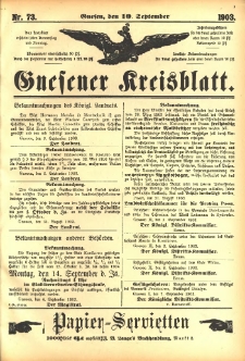 Gnesener Kreisblatt 1903.09.10 Nr73