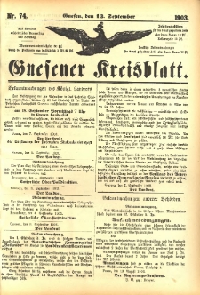 Gnesener Kreisblatt 1903.09.13 Nr74
