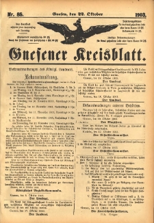 Gnesener Kreisblatt 1903.10.22 Nr85