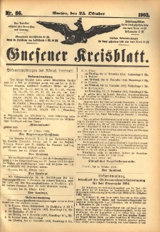 Gnesener Kreisblatt 1903.10.25 Nr86