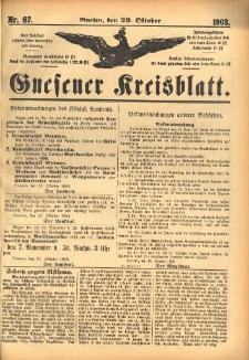 Gnesener Kreisblatt 1903.10.29 Nr87
