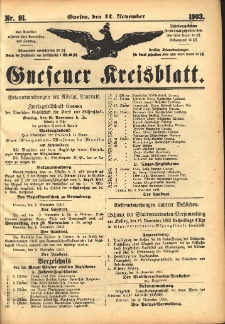 Gnesener Kreisblatt 1903.11.11 Nr91