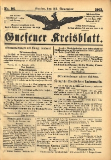 Gnesener Kreisblatt 1903.11.22 Nr94