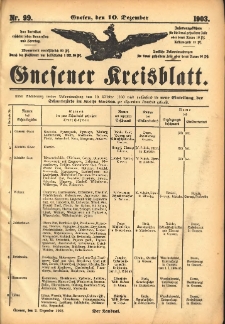 Gnesener Kreisblatt 1903.12.10 Nr99