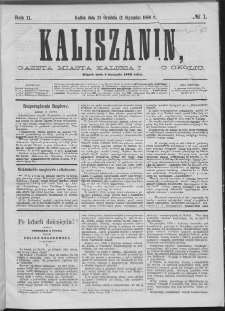 Kaliszanin : gazeta miasta Kalisza i jego okolic