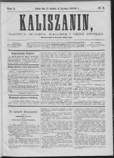 Kaliszanin : gazeta miasta Kalisza i jego okolic