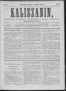 Kaliszanin : gazeta miasta Kalisza i jego okolic