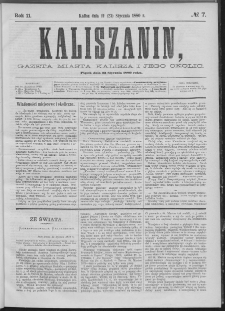 Kaliszanin : gazeta miasta Kalisza i jego okolic