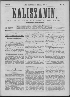 Kaliszanin : gazeta miasta Kalisza i jego okolic