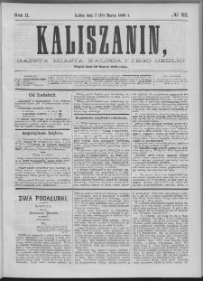 Kaliszanin : gazeta miasta Kalisza i jego okolic