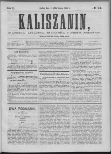 Kaliszanin : gazeta miasta Kalisza i jego okolic