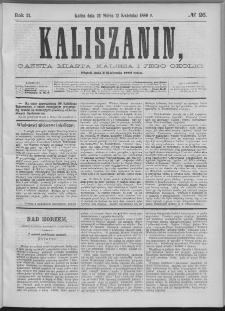 Kaliszanin : gazeta miasta Kalisza i jego okolic