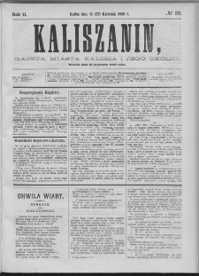 Kaliszanin : gazeta miasta Kalisza i jego okolic